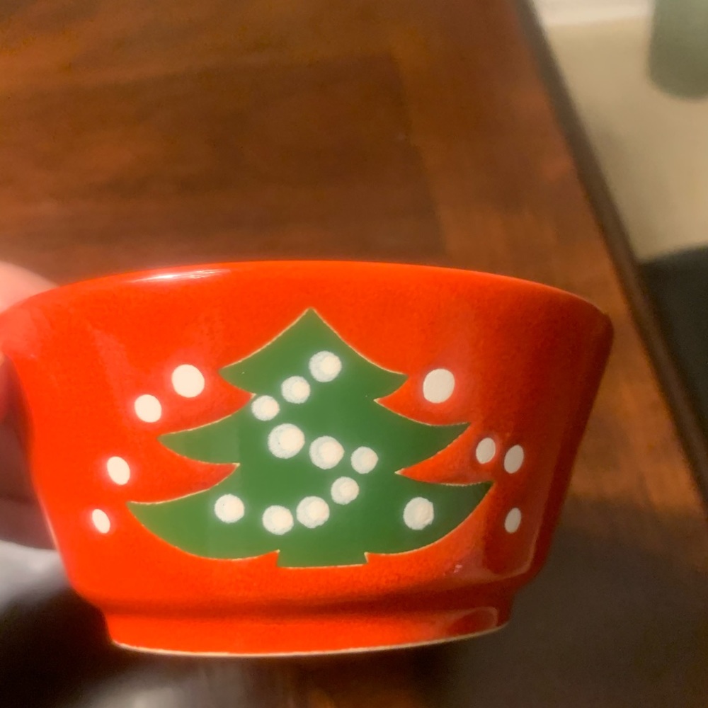 Waechtersbach Red Christmas Tree Dessert Bowls